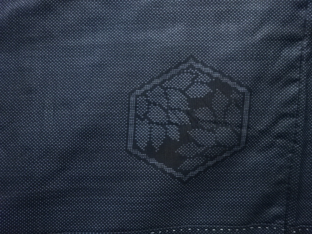 JAPANESE KIMONO / ANTIQUE KIMONO / SILK / DORO OSHIMA TSUMUGI / WOVEN KIKKO WITH FLOWER / 5MARUKI